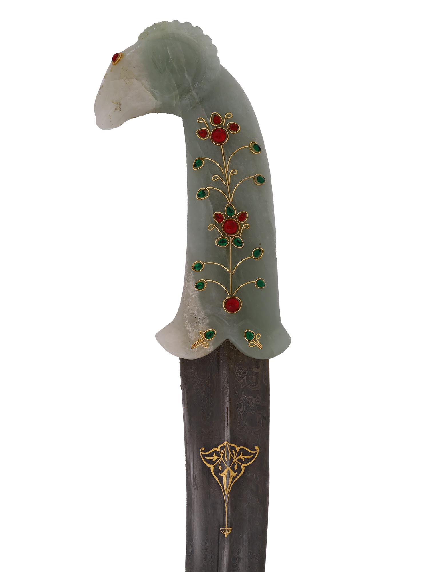 ANTIQUE INDO PERSIAN DAGGER WITH JADE HANDLE PIC-3